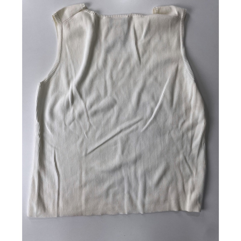 2 piece Set Talbots Petites Cream Knit Cardigan Shell Sleeveless Top Sz Large L - Picture 8 of 8